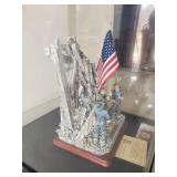 Gorgeous 911 Tribute Statue Of the Firefighters Raising the American Flag Image of Hope II with Certificate of Authenticity