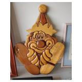 Lot of household Décor With Wooden 3D Clown Hanging, Wildlife Thermometer and More