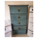 Drawer Lot One Wooden Vintage Dresser with Great Blue Color The others are a sturdy Plastic