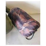 True vintage Military Sleeping Bag and Camo Sleeping  Bag  Military Bag is Marked