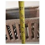 Heavy Antique Cast Iron Fireplace Grate In Solid Condition