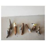 Carved Painted Variety of Birds on Branches Signed W.B. Beautiful Detail