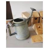 Wooden Birdhouses for Crafts, Metal Watering Can, and Metal Washtub