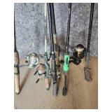 Lot of Fishing Poles Open and Closed Face in Good useable Condition