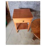 Side Tables one Round one Square with Drawer solid Condition