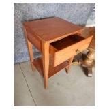 Side Tables one Round one Square with Drawer solid Condition
