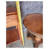 Side Tables one Round one Square with Drawer solid Condition