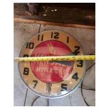 RARE Vintage Working Kendall Motor Oils Lighted Clock Swihart Products