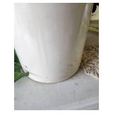 Redwing Crock #2 in good condition and two beautiful floral displays and doily