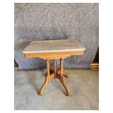 Solid Beautiful side table with great detail and marble top