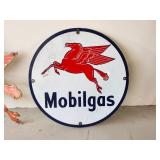 WOW RARE True Vintage Pegasus Solid Metal Sign and Mobilgas Sign