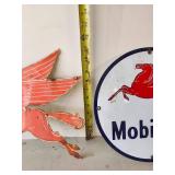 WOW RARE True Vintage Pegasus Solid Metal Sign and Mobilgas Sign