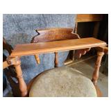 Blanket Stand Ornate Round Vintage Chair and wooden Wall Shelf