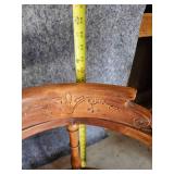 Blanket Stand Ornate Round Vintage Chair and wooden Wall Shelf