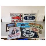 Lot of various metal Signs Ford, Fire Rescue, Chevy, and more