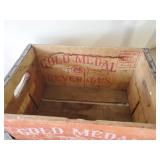 RARE Solid Gold Medal Beverages Wooden Box with Great color and Patina