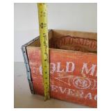 RARE Solid Gold Medal Beverages Wooden Box with Great color and Patina