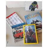 Coffee Table Lot of Books and Magazines 911 Tribute, 2002 Checker autoparts 500 Magazine and more