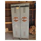 Large Connected Lockers with Harley Davidson Magnets Good Solid Preowned Condition - Sturdy!