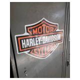 Large Connected Lockers with Harley Davidson Magnets Good Solid Preowned Condition - Sturdy!