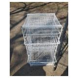 Storage organizer lot  Metal Basket Storage with Slide out Drawers, Shoe Cubby, Clothing Rack, and Dirty laundry organizer