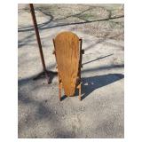 Wooden Oak Coat Rack and Transitional Ironing Board,  Folds from Chair to Step Stool to Ironing Board
