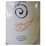 RED Wing Crock #5 With Wooden Handles Beautiful