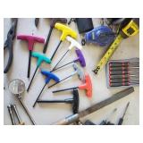 Lot of Various Tools  T-Handle Hex Wrenches Microfiber Towels, Snips and so much more all in a 5Gal Firehouse Subs Bucket