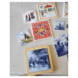Various Tile Lot  Made in Holland Hand decorated By Ter Steege bv, Delft, and others