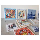 Various Tile Lot  Made in Holland Hand decorated By Ter Steege bv, Delft, and others