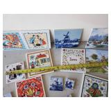 Various Tile Lot  Made in Holland Hand decorated By Ter Steege bv, Delft, and others