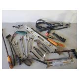 Lot of various Tools Hand Saw, Wrenches, Cresent Wrenches, Level and much more