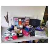 Look At this Lot  Tons of Sewing/Crafting Accessories with a Vintage Never opened Afghan Crochet Kit