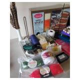 Look At this Lot  Tons of Sewing/Crafting Accessories with a Vintage Never opened Afghan Crochet Kit