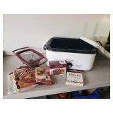 Hamilton Beach Extra Large Roaster Like New with Crock Pot and other Cookbooks