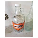 LOOK at this Vintage Bottle Lot, Vintage Polarine Standard Oil Glass Bottle, A&W, Schmidt and Hamm