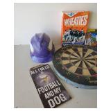 Sports Lot Never Used Retired MN State Flag  2 Good ol Fashion Dart Boards with Darts, Vikings Hard Hat, Vintage World Champ Wheaties Box and More