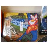 Sports Lot Never Used Retired MN State Flag  2 Good ol Fashion Dart Boards with Darts, Vikings Hard Hat, Vintage World Champ Wheaties Box and More