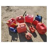 Lot of Various Gas Cans Some have Gas in them