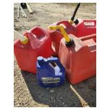Lot of Various Gas Cans Some have Gas in them
