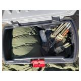 Lot of Military items, Sleeping Bag, Tent and comes with rubbermaid Cooler