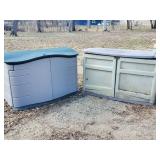 2 Large Heavy Duty Plastic Storage Sheds / One in perfect condition, other needs door repair