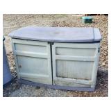 2 Large Heavy Duty Plastic Storage Sheds / One in perfect condition, other needs door repair