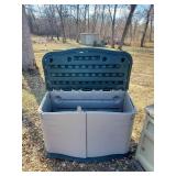 2 Large Heavy Duty Plastic Storage Sheds / One in perfect condition, other needs door repair