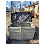 2 Large Heavy Duty Plastic Storage Sheds / One in perfect condition, other needs door repair