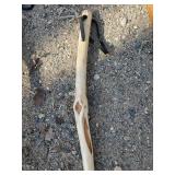 3 Handmade Handcarved Walking Sticks one with Carved Face in it