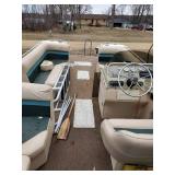 Boat Apache Seamaster Deck Boat with Evinrude 200HP Vindicator Outboard Motor and Stainless Steel two Axel Trailer