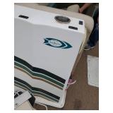 Boat Apache Seamaster Deck Boat with Evinrude 200HP Vindicator Outboard Motor and Stainless Steel two Axel Trailer