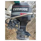 Boat Apache Seamaster Deck Boat with Evinrude 200HP Vindicator Outboard Motor and Stainless Steel two Axel Trailer