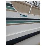 Boat Apache Seamaster Deck Boat with Evinrude 200HP Vindicator Outboard Motor and Stainless Steel two Axel Trailer